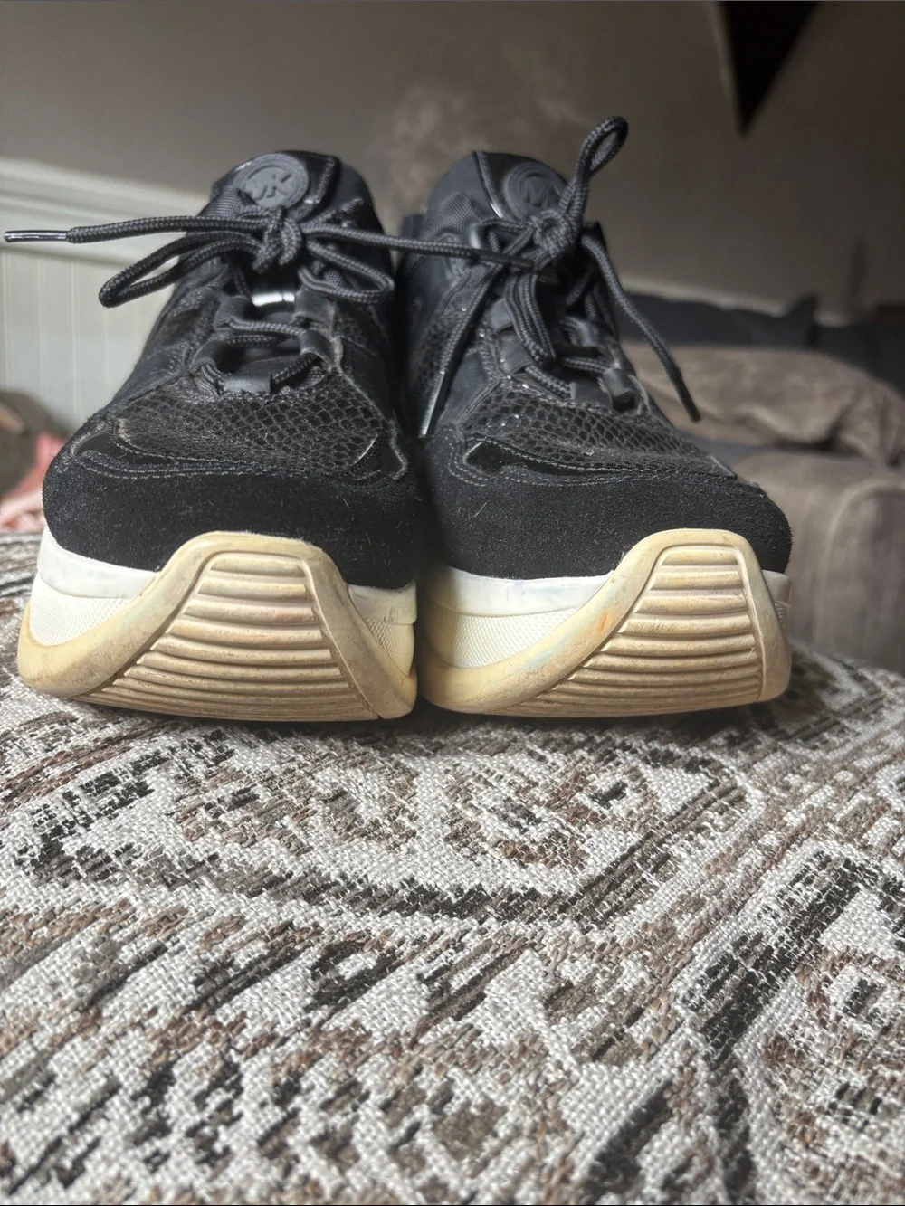 Michael Kors Black Athletic Sneakers with Cream Soles